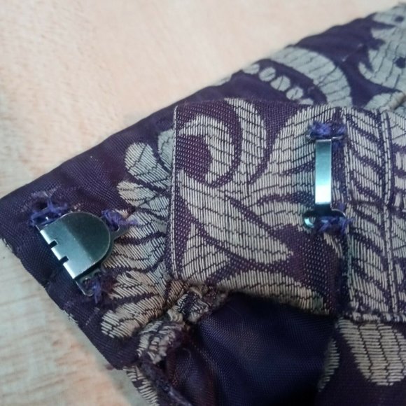 Soft Surroundings Purple Gold Brocade Midi Skirt - Picture 9 of 9